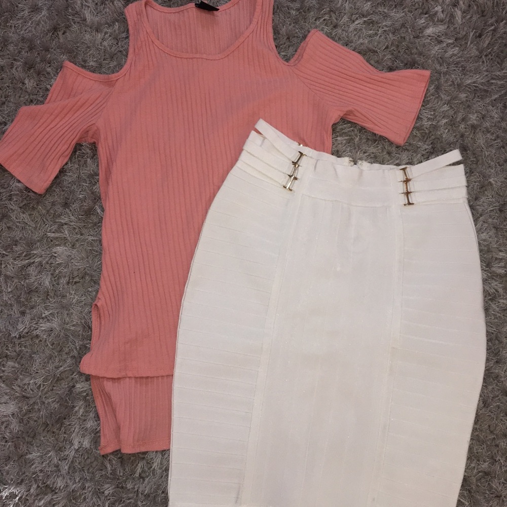 Large women fashion new top and bandage skirt